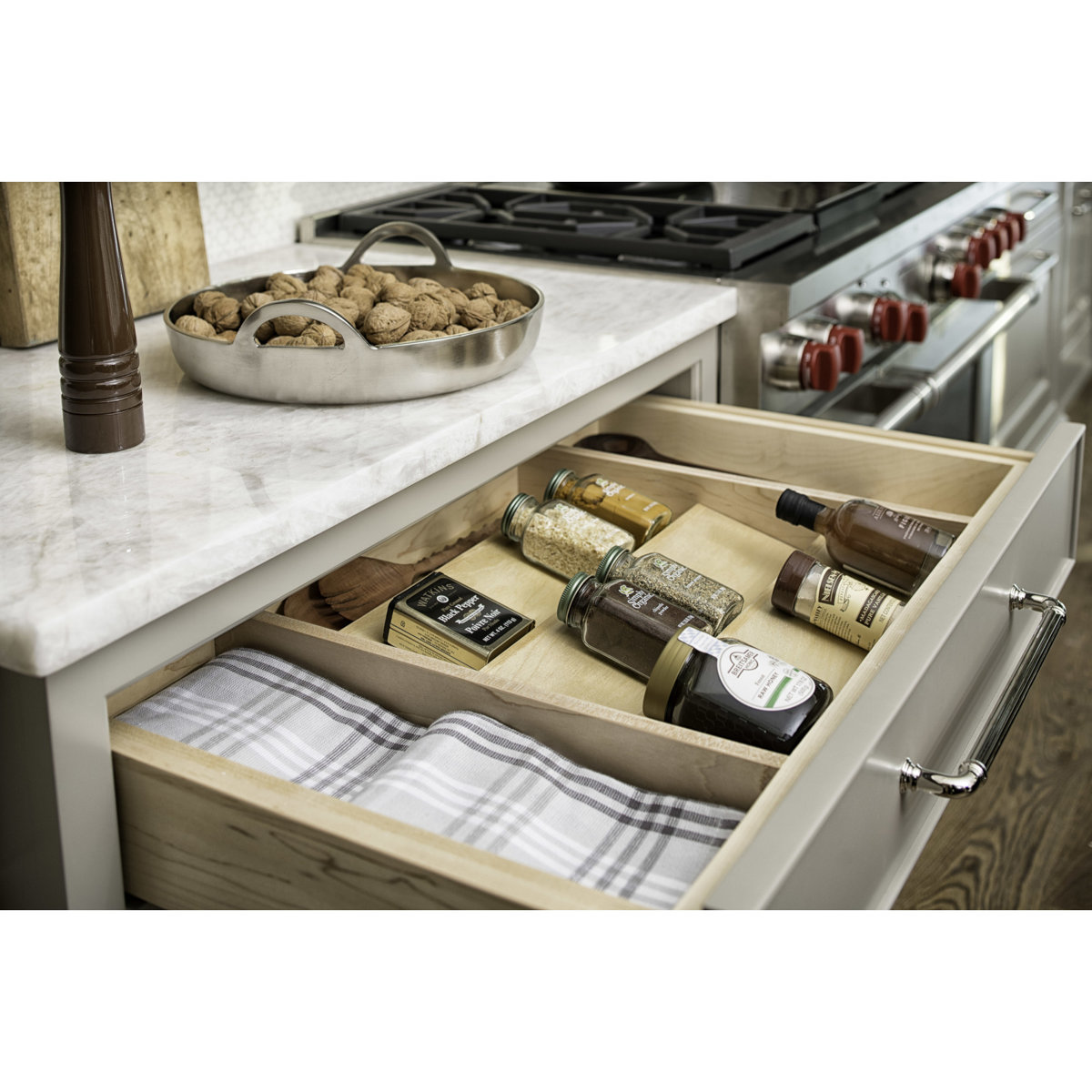 Rev-A-Shelf Kitchen Drawer Organizer Insert Spice Rack Three-Tier